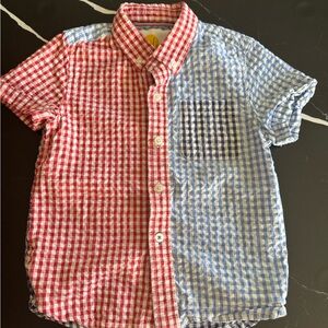 Boden‎ Kids Red and Blue Gingham Button Down Shirt